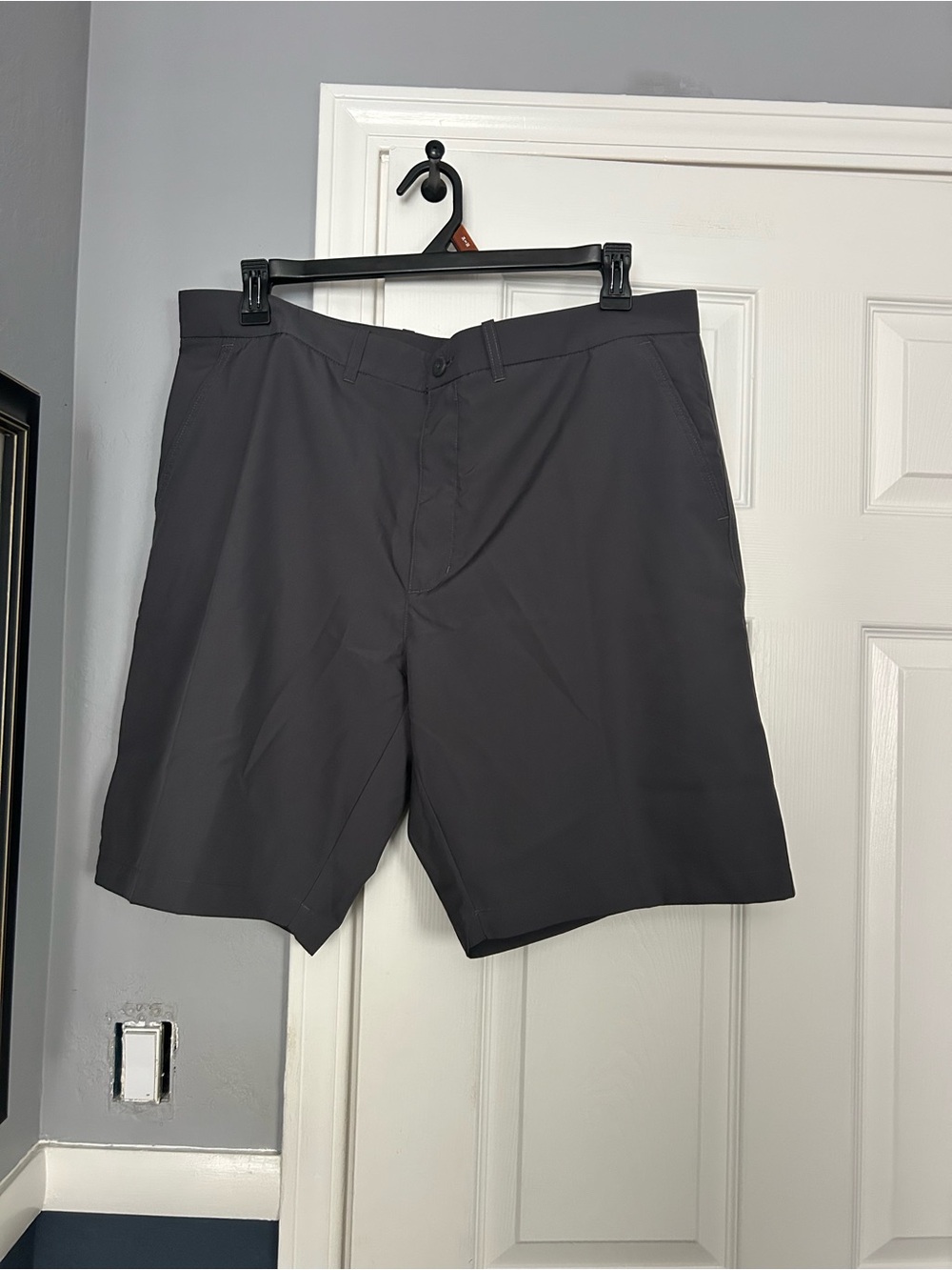 Men's Flat Front Shorts in Charcoal Gray